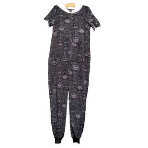 The Nightmare Before Christmas Jack Skellington One Piece Pajamas Small Black